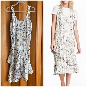 H&M | Floral Crepe Ruffle Midi dress